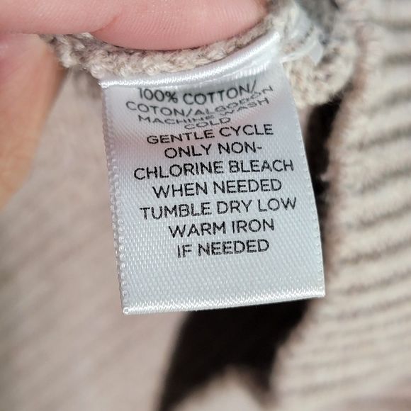 LOFT Cream Ivory 100% Cotton Cable Knit Sweater Crew Neck Women XS - Picture 6 of 8